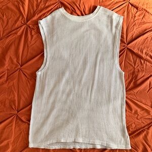 White Sleeveless mesh jj Malibu tank top